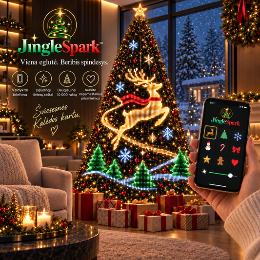 JingleSpark™ — Įkvėpkite savo Kalėdų eglutei gyvybės
