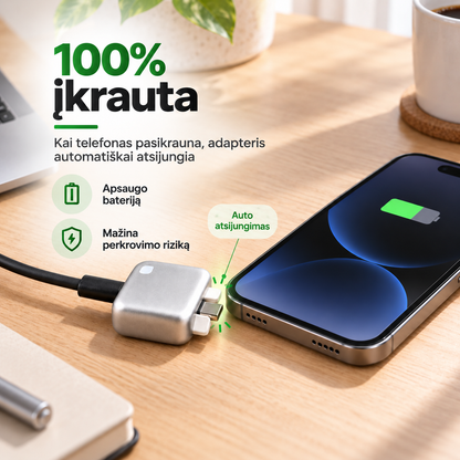 Automatiškai atsijungiantis įkroviklis