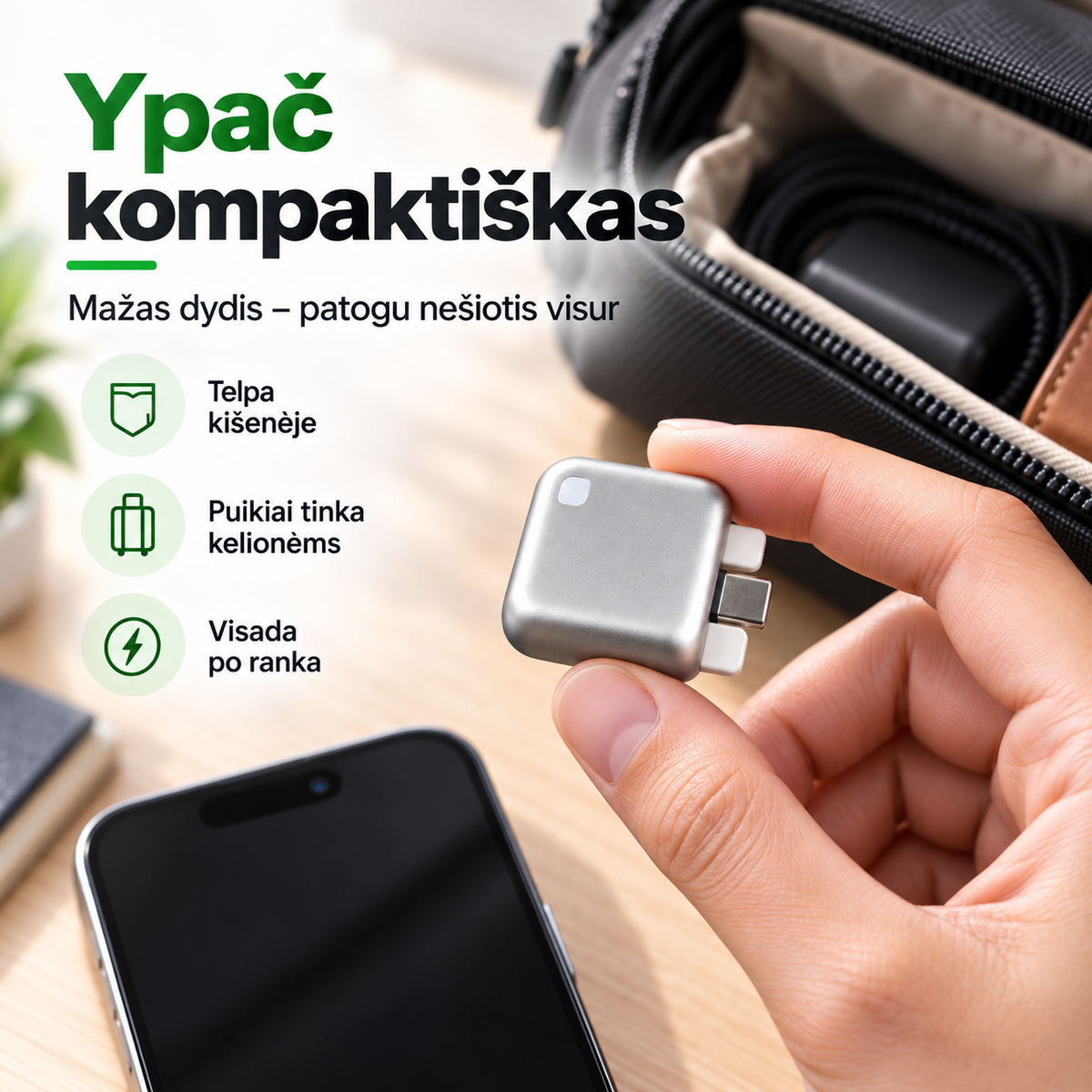 Automatiškai atsijungiantis įkroviklis