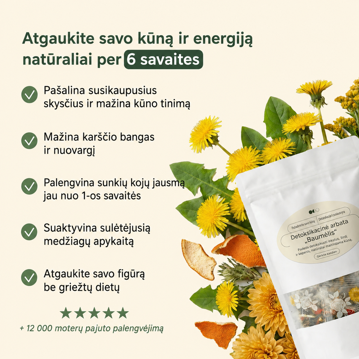 Menopauzės detoksikacinė arbata – Baumélis